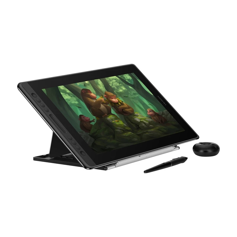 HUION Kamvas Pro 16 GT156 tablet gráfico com ecrã, IPS de 15,6 polegadas, 1920×1080, área de trabalho 344,16×193,59 mm, 8192 níveis de pressão, 5080 lpi, USB, preto