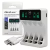 Carregador de bateria QOLTEC 50848 para células NiMH AAA (R03) e AA (R6) com visor LCD