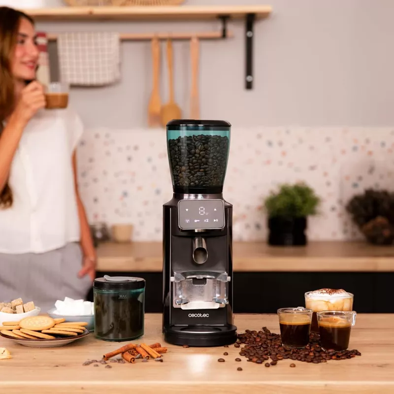 Cecotec SteelMill Touch moinho de café elétrico de mós, 200 W, 300 g