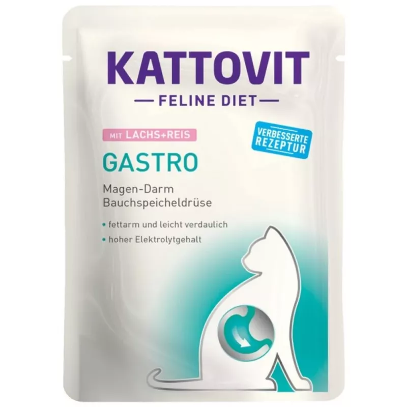 KATTOVIT Feline Diet Gastro - Alimento húmido para gatos - 12 x 85g