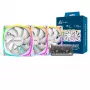 Ventoinha de caixa Montech AX120 120mm PWM ARGB, pack de 3, branco