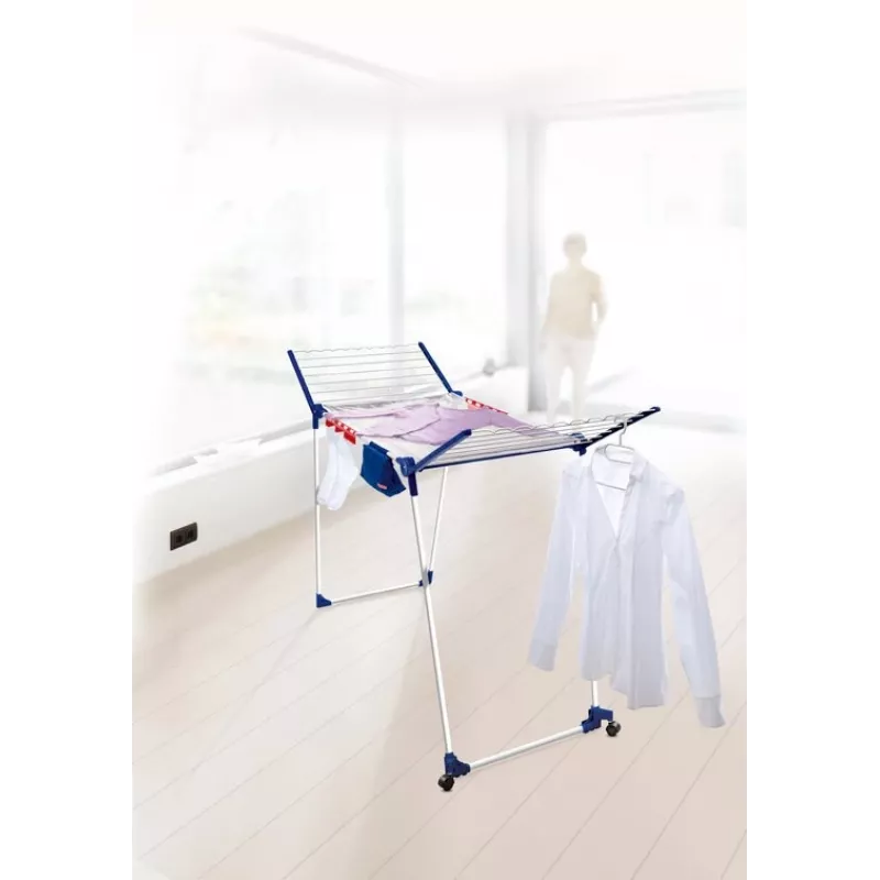 Estendal de chão Leifheit Pegasus 200 — azul/branco