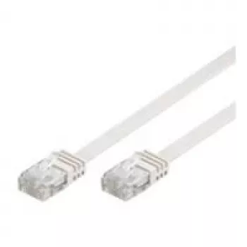 Cabo plano CAT-5e Wentronic Goobay, U/UTP, branco, 3 m - mistura de cobre CCA (93360)