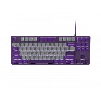 Teclado gaming NATEC Fury Kanabo K2 US retroiluminado branco mecânico cinzento-roxo