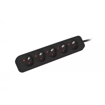 Extensão elétrica Lanberg PS0-05E-0150-BK 1,5 m 5 tomadas AC Interior Preto