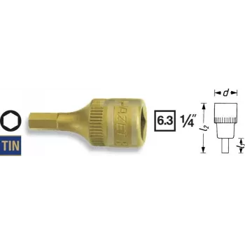 Hazet ponta de chave de fendas sextavada interior 6,3 mm (1/4) 8501-5 comprimento 28 mm (8501-5)