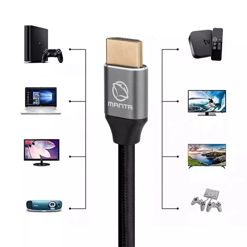 Cabo HDMI MANTA HDMI-3MC 3 m – suporta resolução até 8K