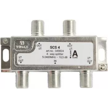 Triax SCS 4 - Divisor de cabo - 75 Ohm - 5 - 2400 MHz - Prateado - Branco - Fêmea/Fêmea - 11,5 dB (349824)