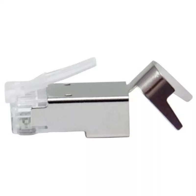 Ficha RJ45 blindada EQUIP Cat 8.1, ficha, prateado, 50 unid., 11,7×22,5 mm, 3,7 g