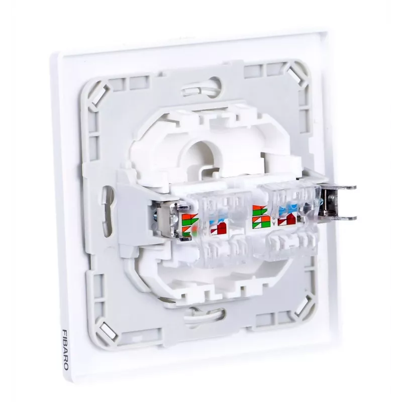 Tomada Fibaro Walli N 2 x RJ-45 branca
