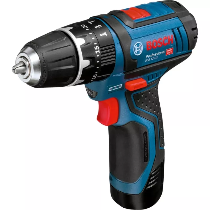 Bosch GSB 12V-15 Professional 1300 RPM preto, azul