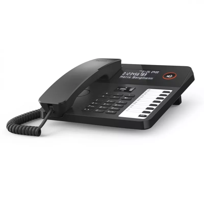 Telefone analógico Gigaset DESK 600 com identificação de chamadas preto