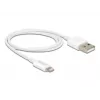 Cabo USB de dados e carregamento DeLOCK 83000 para iPhone iPad iPod branco 1 m