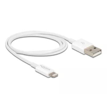 Cabo USB de dados e carregamento DeLOCK 83000 para iPhone iPad iPod branco 1 m