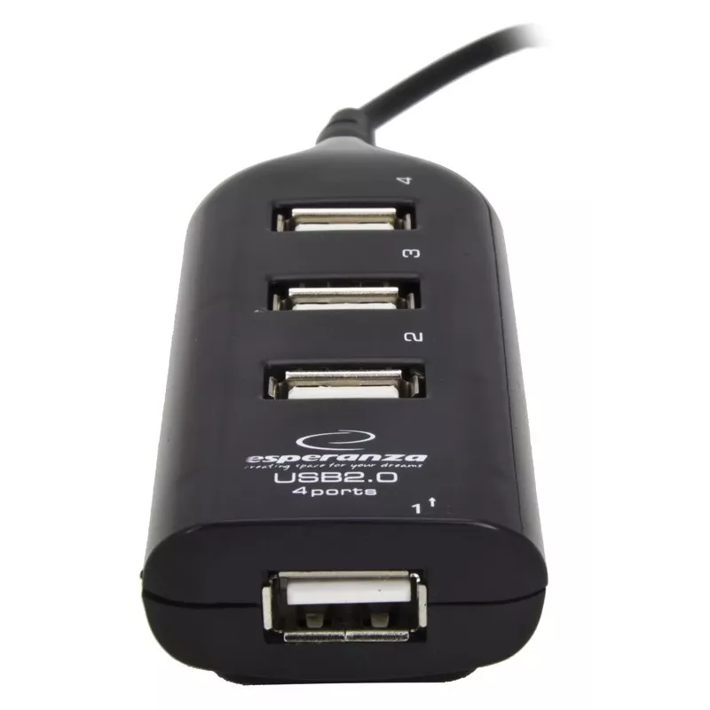 Hub de interfaces Esperanza EA116 480 Mbit/s preto
