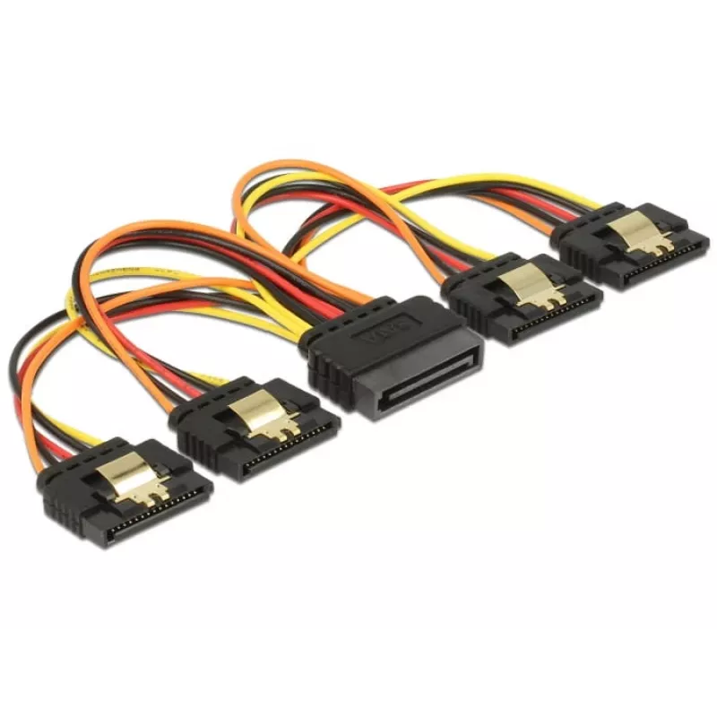 Cabo SATA DeLOCK 60156 0,15 m SATA 15 pinos 4 x SATA 15 pinos Multicolor