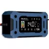 Carregador inteligente 12V 15A QOLTEC com microprocessador e LCD — para baterias AGM, GEL, SLA, EFB, LiFePO4