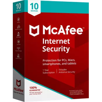 McAfee Internet Security 10 - dispositivos 1 ano