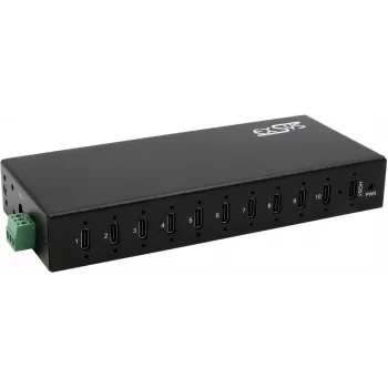Hub USB 3.2 Gen 2x1 de 10 portas Exsys EX-12270HMS, 79,5 W alimentação
