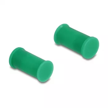Tampa de proteção contra poeira DELOCK 60673 para conectores DL4, silicone, verde, 14×27×14 mm, pack de 10