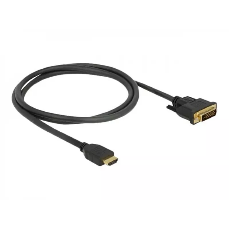 DeLOCK 85652 Adaptador de cabo de vídeo 1 m HDMI tipo A (Standard) DVI preto (85652)