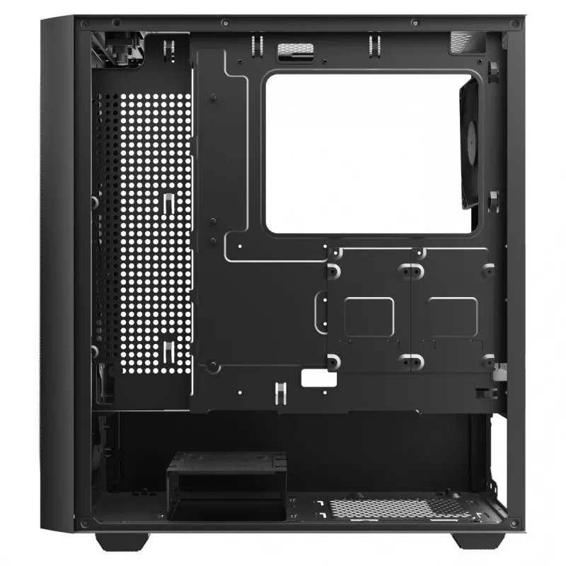 Caixa de PC SAVIO Noctis Flow — Cube Mini-ITX/Micro-ATX/ATX, 3x120 mm à frente, 1x120 mm atrás, 2x3,5 polegadas + 3x2,5 polegadas baías, vidro temperado