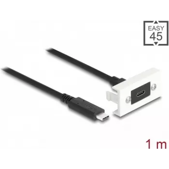 Módulo DeLOCK Easy 45 SuperSpeed USB 10 Gbps conector fêmea USB Type-C para ficha macho 1m