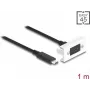 Módulo DeLOCK Easy 45 SuperSpeed USB 10 Gbps conector fêmea USB Type-C para ficha macho 1m