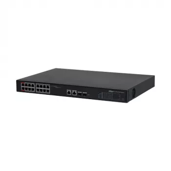 Comutador PoE 100Mbps 16 portas + uplink 2G + 2SFP, 8 portas ePoE, ePoE até 800m, Hi-PoE
