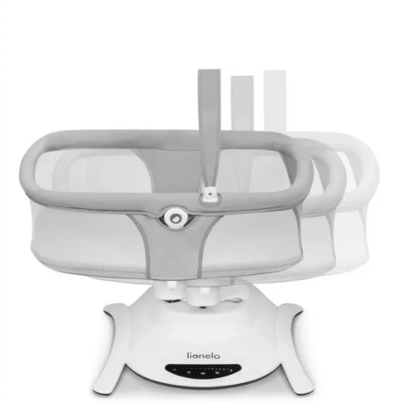 Berço / berço baloiço Lionelo Bella conjunto cinzento betão – cama de bebé com função de baloiço