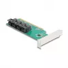 Placa de bifurcação DELOCK PCIe x16 para 4× SFF-8643 NVMe internos, Low-Profile