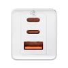 Carregador de parede Baseus GaN5 Pro 65W — USB + 2×USB-C (QC3.0, PD3.0) com cabo USB-C de 1m, branco