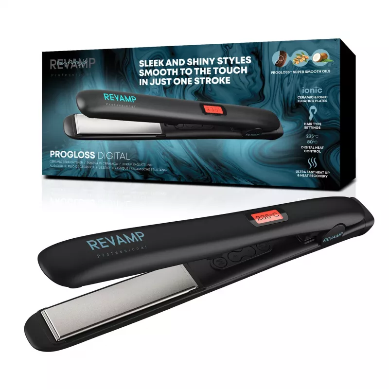 Alisador de cabelo Revamp ST-1000-EU com controlo digital e placas de cerâmica