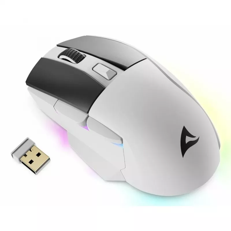 Rato Sharkoon SGM50W Gaming para destro RF sem fios + USB Type-A ótico 6400 DPI