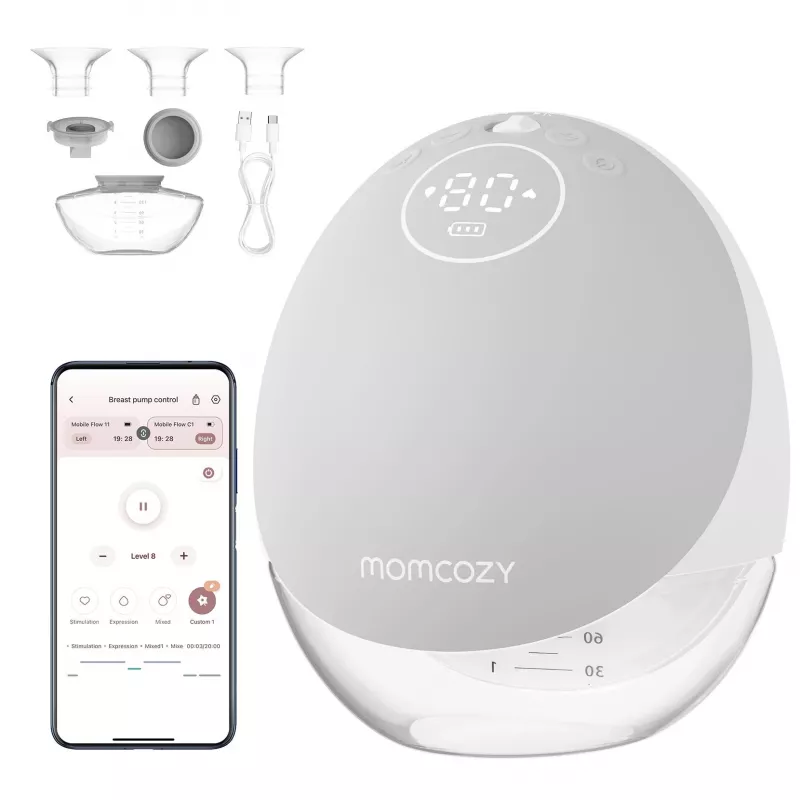 Bomba tira-leite Momcozy M9 single cinzento
