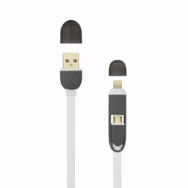 Sbox 2IN1W USB->Micro USB+IPH.5 M/M 1M branco