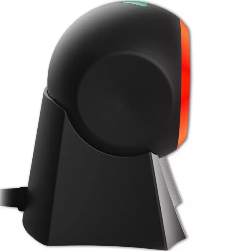 Qoltec 50857 leitor de códigos de barras de secretária com fio, 1D/2D, QR, USB, cabo de 1,75 m