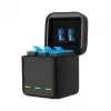 Caixa de carregamento de 3 vias Telesin para GoPro Hero 12 / Hero 11 / Hero 10 / Hero 9