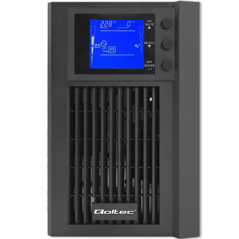 Unidade de alimentação ininterrupta QOLTEC 53981 On line 2kVA, capacidade 2000 VA