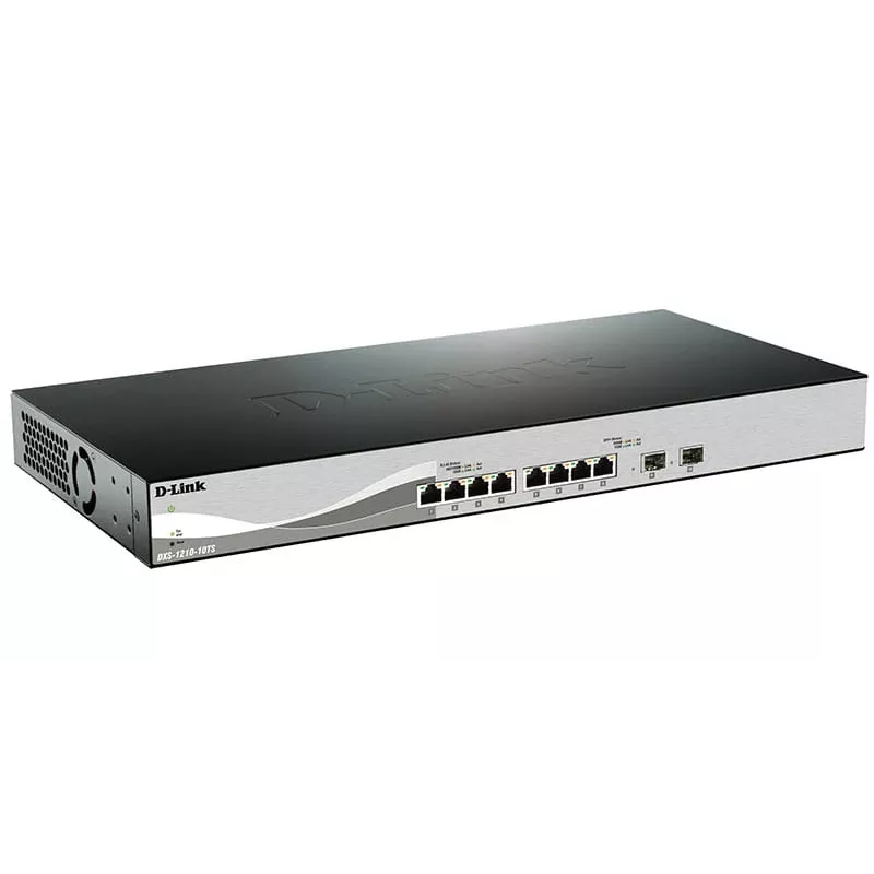 D-Link DXS-1210-10TS Managed L2/L3 10G Ethernet (100/1000/10000) 1U preto, prateado