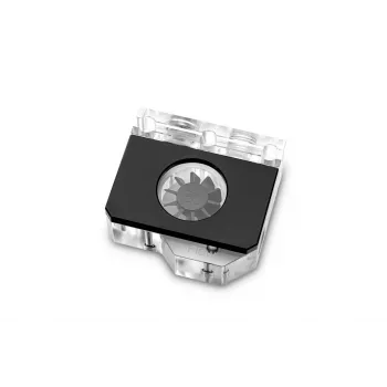 Indicador de caudal EK Water Blocks preto transparente 1/4 polegadas