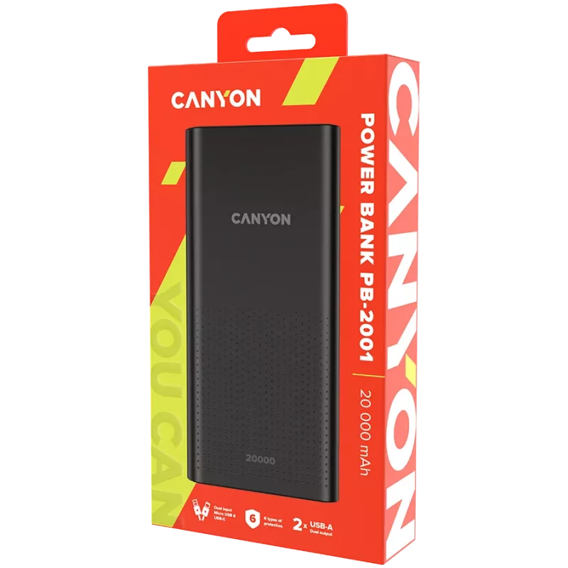 Powerbank CANYON PB-2001 20000 mAh preto