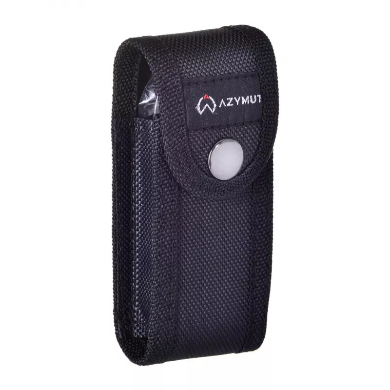 Faca de bolso AZYMUT HK20018 — multiferramenta completa, 9 funções, aço inoxidável 420J2/3CR13, fechada 11 cm, 146 g, estojo de couro, porta-chaves