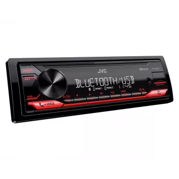 Autorrádio JVC KDX-282BT 1-DIN com Bluetooth 4.2, USB, CD, AUX, EQ de 8 bandas, 50W/canal