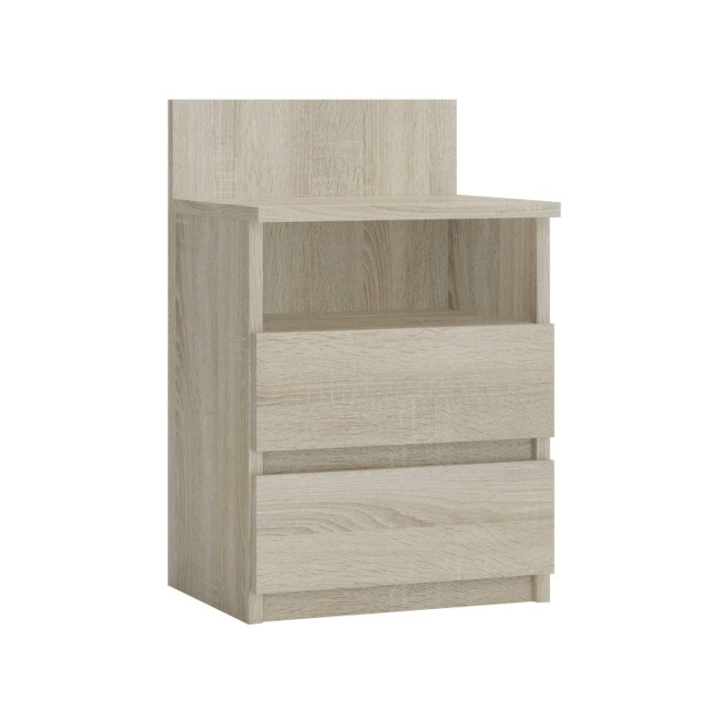 Top E Shop M1 SONOMA MAT mesa de cabeceira, 2 gavetas, carvalho