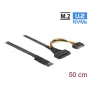 Adaptador DeLOCK M.2 Key M para U.2 SFF-8639 NVMe com cabo de 50 cm