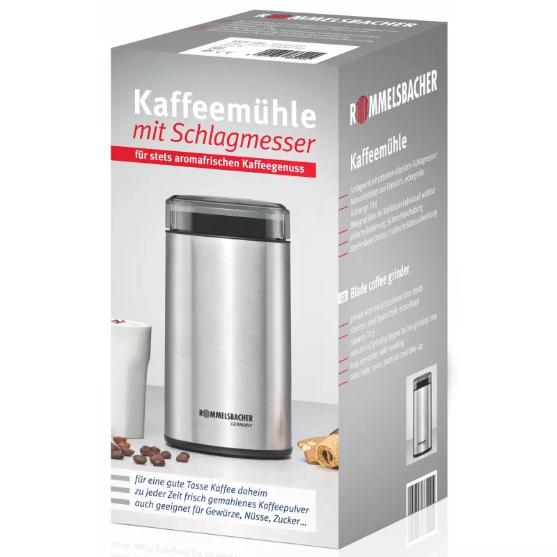 Moinho de café Rommelsbacher lâmina de impacto EKM 100 aço inoxidável