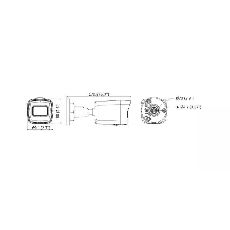 Hikvision DS-2CD1043G2-I (2,8 mm) câmara de segurança IP tipo bullet, interior e exterior, 2560 x 1440, 120 dB, com fio, teto/parede