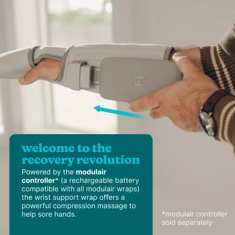 Massajador de mão e pulso HoMedics SR-CMH10H-GY portátil, ajuste regulável para mãos e pulsos