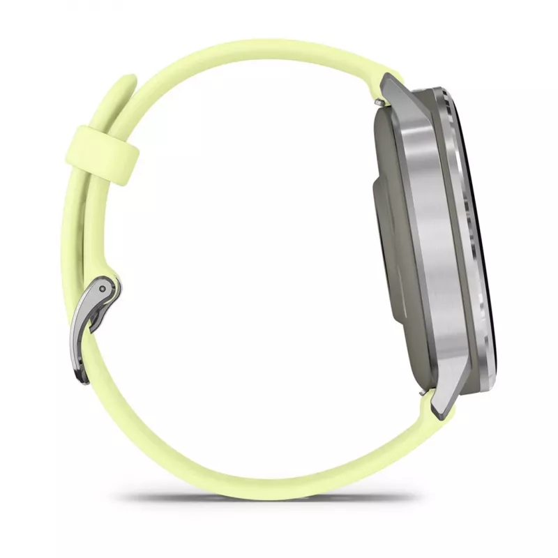 Garmin Venu 4 45 mm 010-03014-02 smartwatch, prateado com bracelete de silicone cor de limão